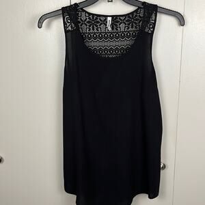 Colloseum Women's Black Tank Top Shirt Lace Back Size Small